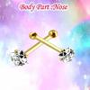 KODY PIERCING Ювелирные изделия для пирсинга из 9-каратного золота с кубическим цирконием, булавка для носа, квадратный наконечник - качественный пирсинг