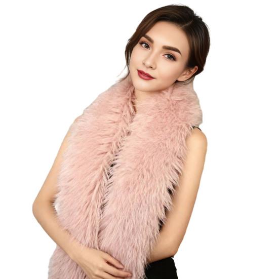 Yousheng Winter Scarf Solid Color Thickened Plush Soft Thick Warm Extra Long Scarf Winter Outdoor Imitation Fur Neck Warmer