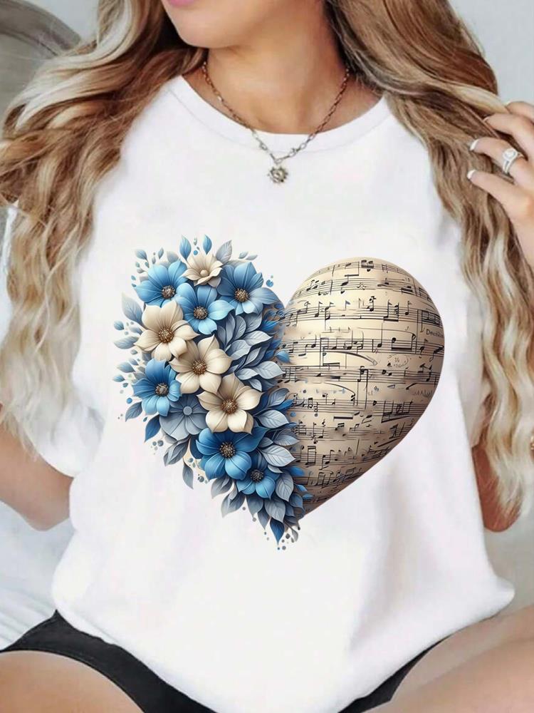 (Asian Size) Print Fashion Female Tee Top Women trend butterfly letter Clothing T Shirt Woman Short Sleeve Graphic T-shirts