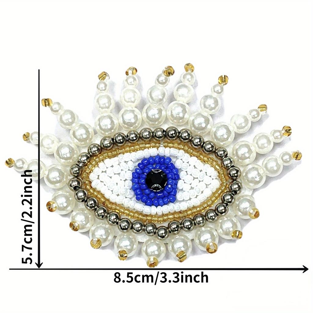 1 шт. Ручная работа, расшитый бисером глаз, тканевый значок «Глаз дьявола», аксессуары для украшения обуви из кожи, обувь и аксессуары, аксессуары для одежды