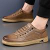 Fashion Lace-Up Business Casual Shoes Leather Fashion Walking Shoes Men All-match Skate Shoes Men Luxury Brand Male Comfortable Flats