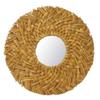 Настенное зеркало из плетеной соломы, ретро, красивое плетеное настенное зеркало для украшения комнаты в общежитии, золото
