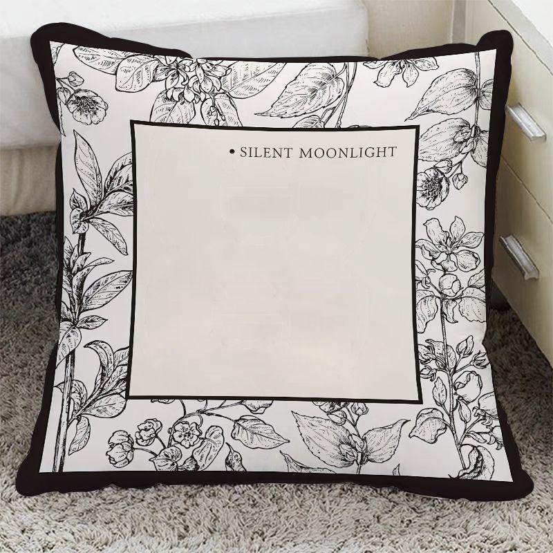 Light Luxury Pillow Retro Square Flower Decoration Sofa Ornaments Pillowcase New Chinese Style Removable and Washable Pillow Cushion