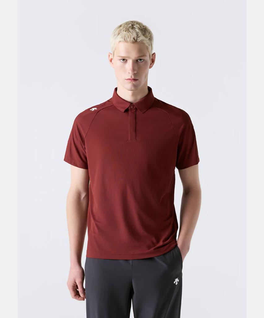 DESCENTE Men'S Training Polo Short Sleeve T-Shirt Brick Sr321Tps73 (A Type)