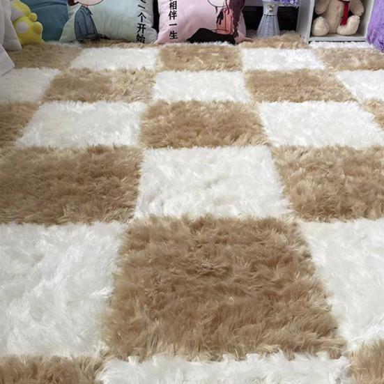 Yousheng 16 шт./компл. ковер-пазл, пэчворк, свободно совпадающий, пазл, пушистый, пазл, тип плюша, напольный коврик для гостиной