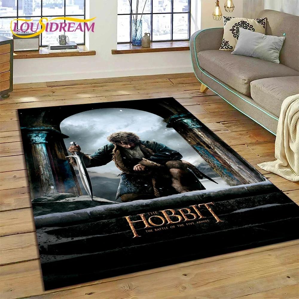 3D L-Lord of The Rings H-Hobbit Movie HD Rug Carpet for Living Room Bedroom Home Decor,Non-slip Decoration for Sofa Doormat Gift