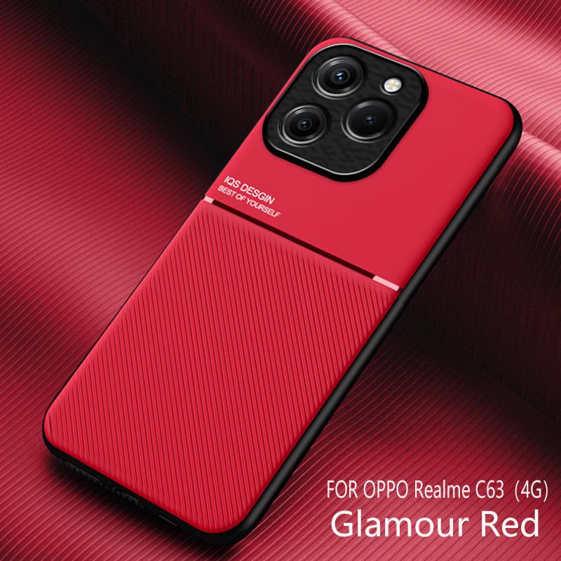 For Realme C63 Phone Case Ultra-thin Magnetic Texture Leather Case for Realme C63 Telefoon Hoesje for Realme C63 4G Phone Coques