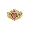 Medieval Jewelry Light Luxury Imitation Colored Treasure Open Ring Love Full Of Diamonds Zircon Retro Ring