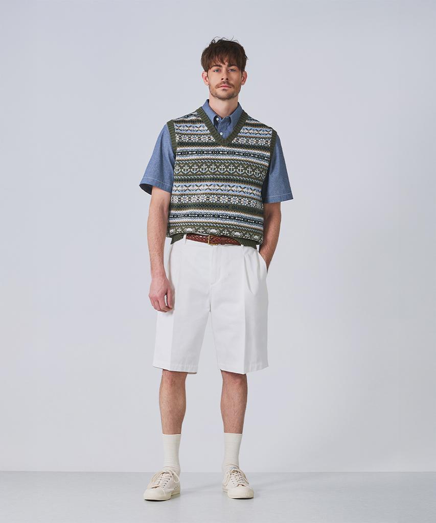 Коллекция хлопковых chino шорт Geonjiulleunseu с одной складкой