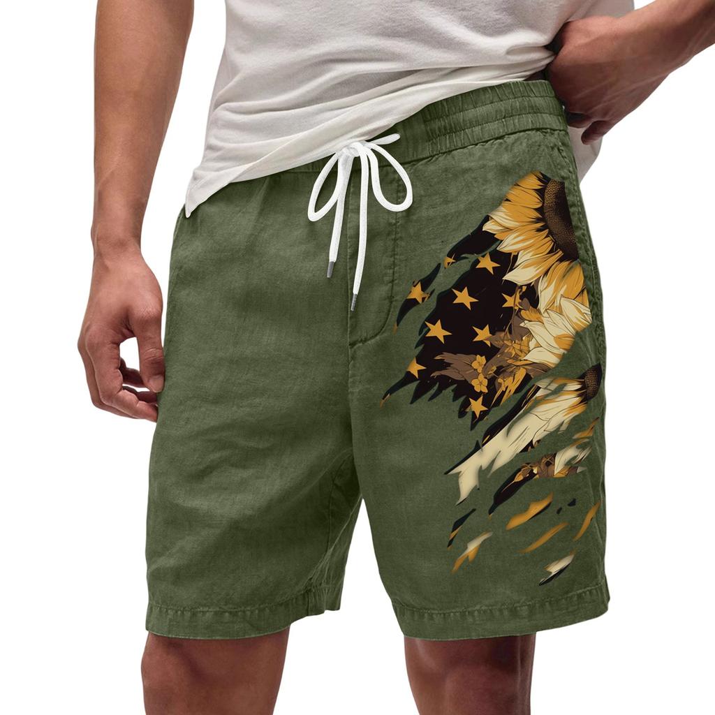 Мужские летние большие повседневные свободные спортивные брюки пляжные шорты