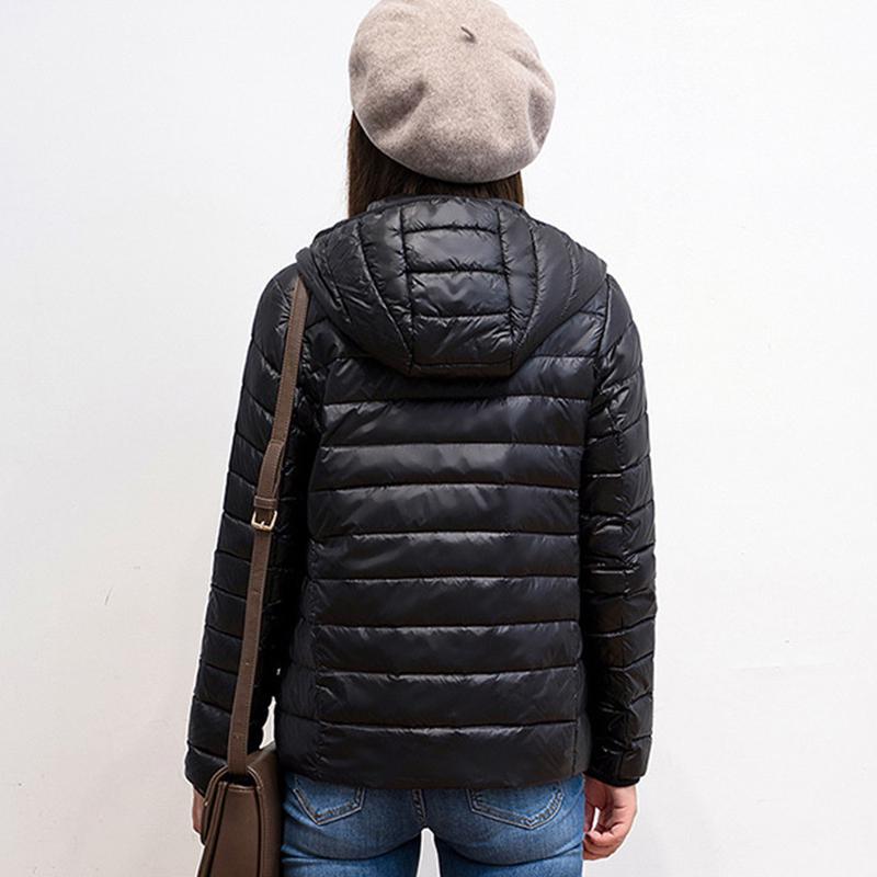 Women Casual Hooded 90% White Duck Down Jacket Coat Windproof Warm Autumn Winter S-5XL