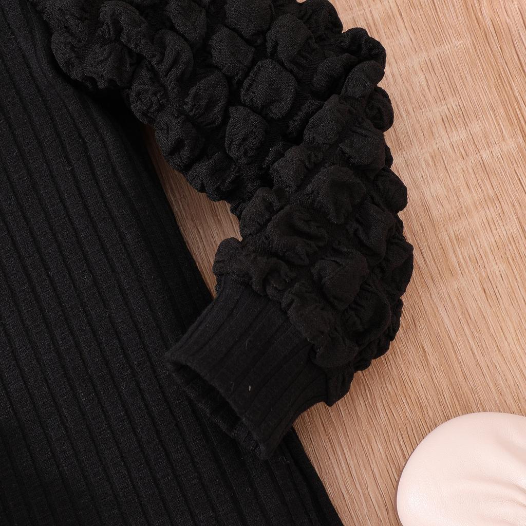 Одежда для девочек, осеннее платье с длинными рукавами, однотонное платье для детей, платья с сумкой, вязаный свитер принцессы, длинное платье