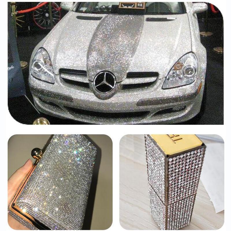 Bling Crystal Automotive Interior Sticker Sheet Self Adhesive Diamond Rhinestones Wraps Trim Decals Film for DIY Craft Car Decor