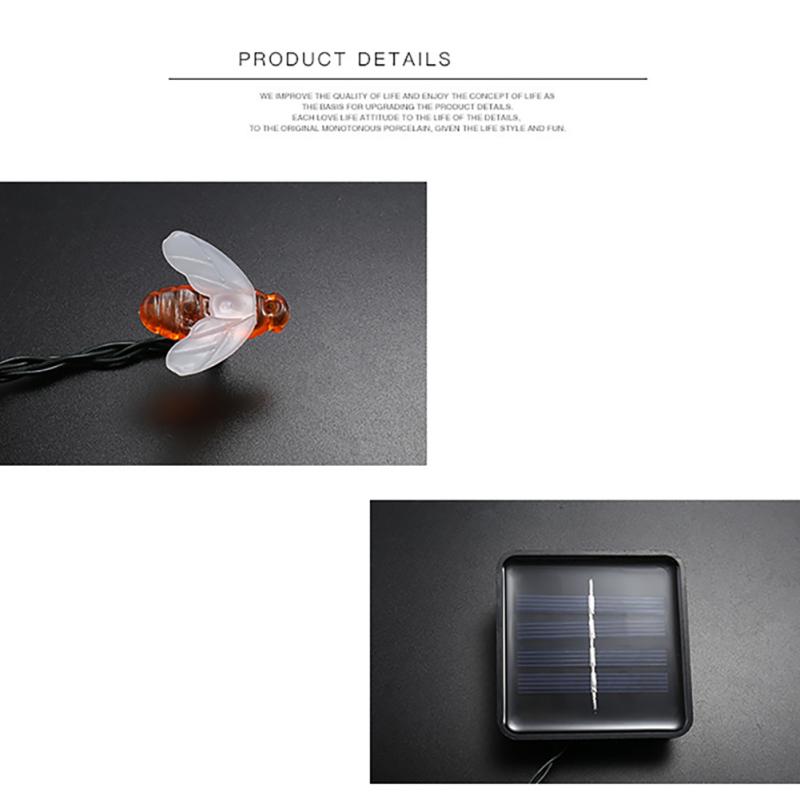 Форма пчелы привела солнечные света строки энергосберегающие на открытом воздухе света для сада патио лужайки загородки