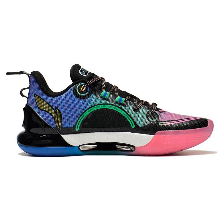 Li Ning Yushuai Evolution Low Текстиль, ТПУ Устойчивый к истиранию Дышащий Низкие Баскетбольные кроссовки Мужские Черный Розовый Синий ABAS161-4