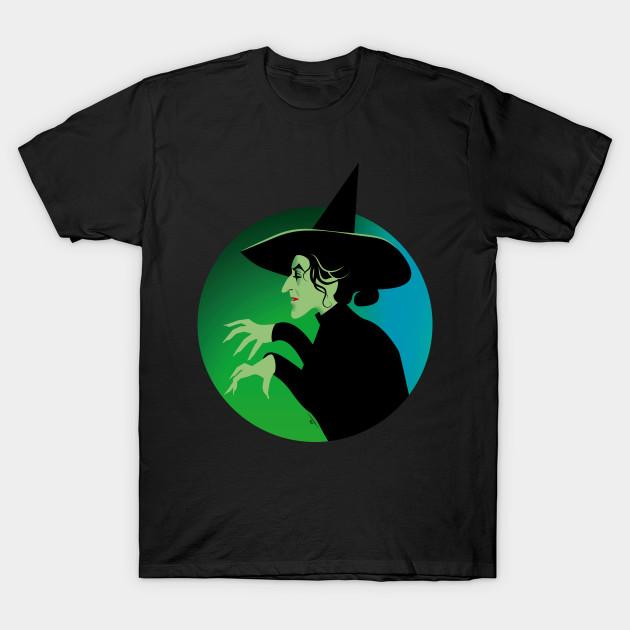 Men Black Print T-shirt Wicked Witch Of The West No-Cut Transfer Paper Print Cotton Tshirt