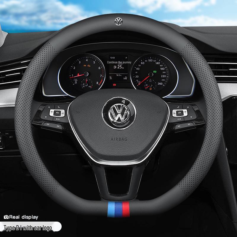 Всесезонная чехол-оплетка на руль из натуральной кожи для Volkswagen Passat, Ультратонкий, Универсальный, Аксессуар для интерьера.