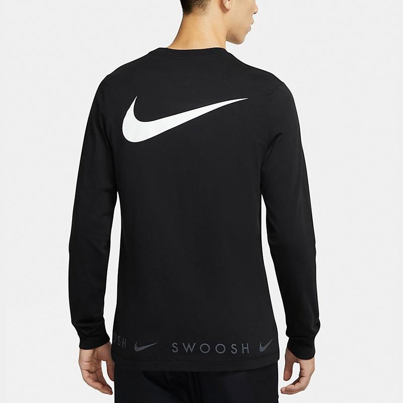 Nike Спортивная одежда Swoosh Повседневная Спортивная С круглым вырезом С длинным рукавом Черная Мужская DA0336-010