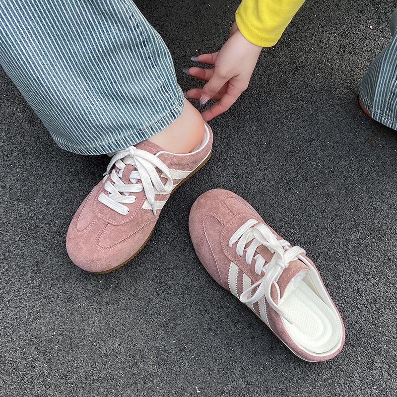 Баотоу полутапочки женские летние 2025 новые супер огонь без каблука желтые немецкие тренировочные туфли ленивые на одной педали женская обувь