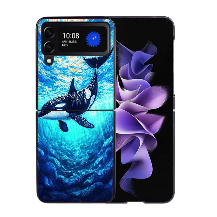 Facts About Killer Whales Phone Case For Samsung Z Flip 7 6 5G Galaxy Z Flip4 Z Flip5 Z Flip3 Coque Black Hard PC Shell Protecti