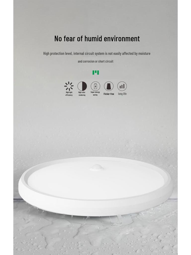 Ультратонкий водонепроницаемый светодиодный потолочный светильник для ванной комнаты, балкона, спальни и коридора.