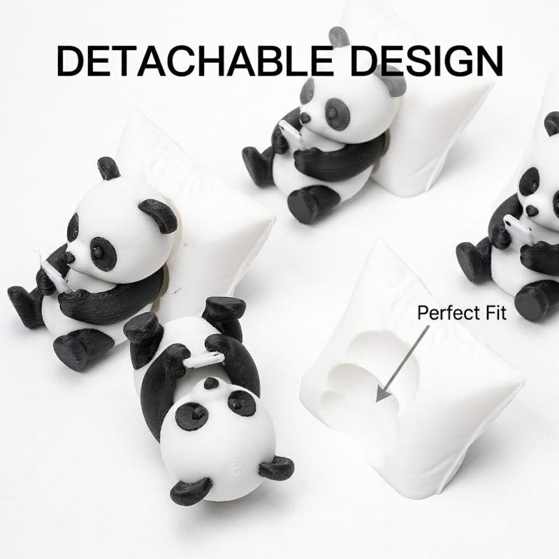 Funny Lazy Panda Figurine 3D Printed Animal Statue Phone Scrolling Desk Decor Cute Office Gift For Coworkers & Gamers