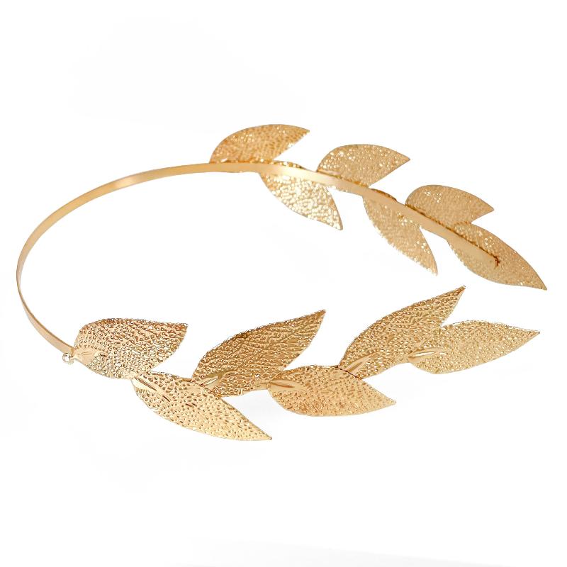 Ретро Золотой Цвет Лист Повязка на Голову Головной Убор Корона Тиара Головной Убор Богиня Греческое Украшение для Головы Свадебные Аксессуары для Волос Невесты