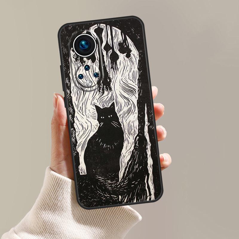 Чехол 'Черная кошка-ведьма' для Honor Magic 5 6 7 8 Pro 200 400 Lite 50 70 90 Win RT X8c X8b X9a X9b X9c X9d Чехол