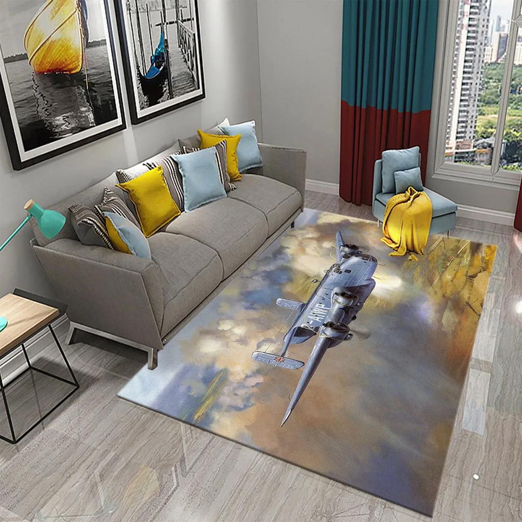 3D Красочный Ковер-картина маслом с самолетом для декора гостиной, спальни, коврики для ванной, кухни, нескользящий коврик для пола, ковры для домашнего декора