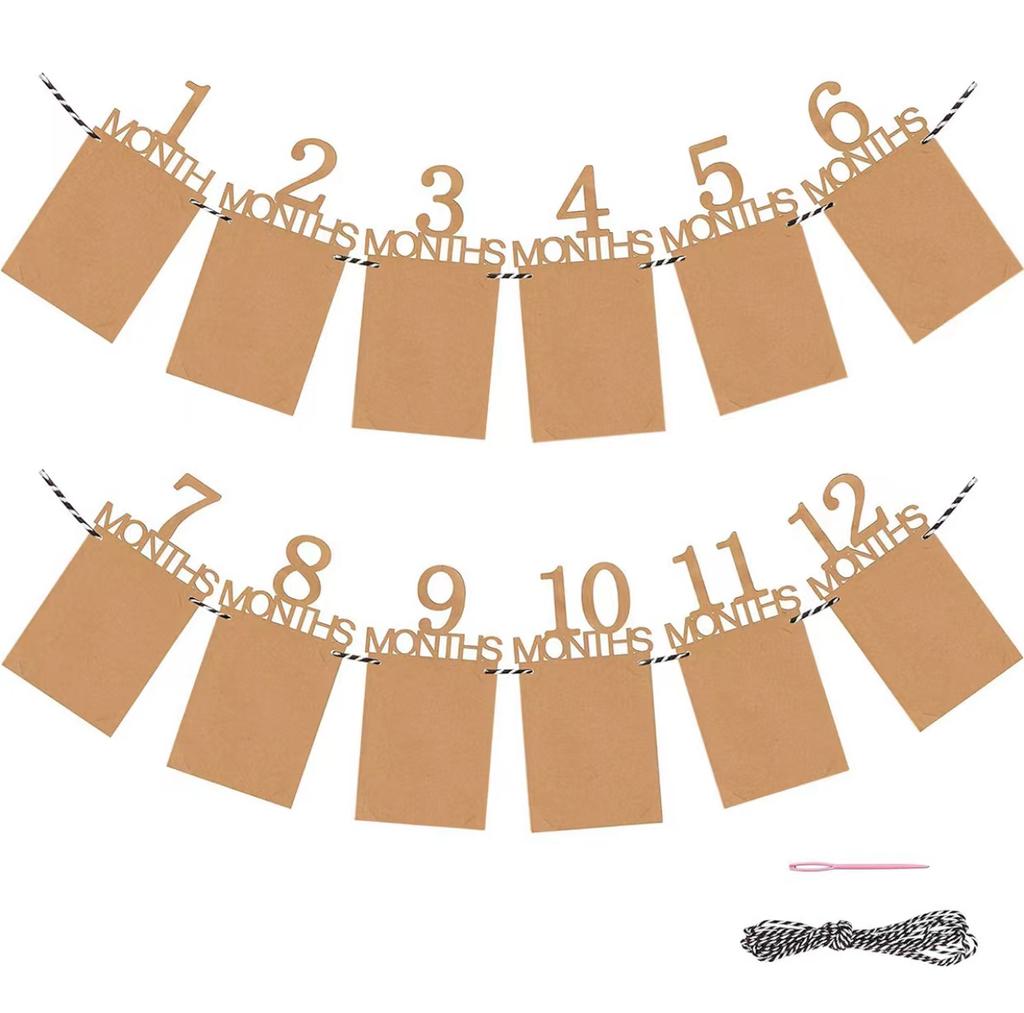 12-месячный ребенок День рождения Фото Баннер Мальчик Девочка День рождения Украшения Фото Реквизит Украшения