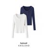 2024 Winter Women's European & American Fashion Round Neck Button-Embellished Sweater
