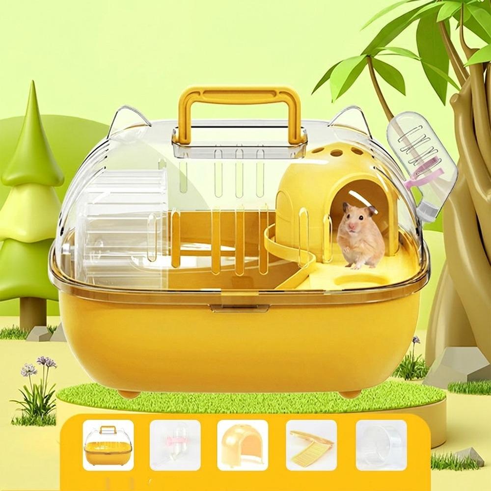 Transparent Cover Hamster Carrier Box Large Space Hamster Habitat Travel Hamster Cage Car Outing