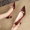 Niche Design Temperament High Heels 2025 Autumn New Women's Thin Heel Pearl Single Shoes