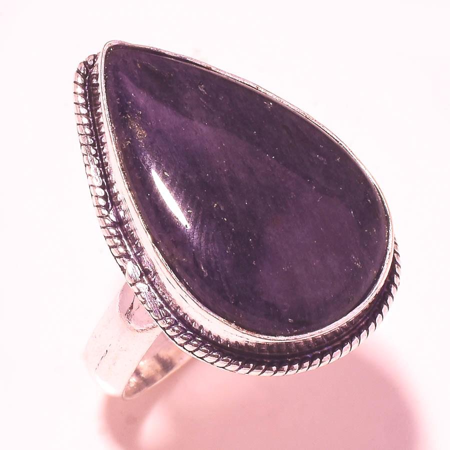 Iolite Cab's Gemstone Ring Handmade Antique Design Dainty Jewelry 7.50" Y4U50