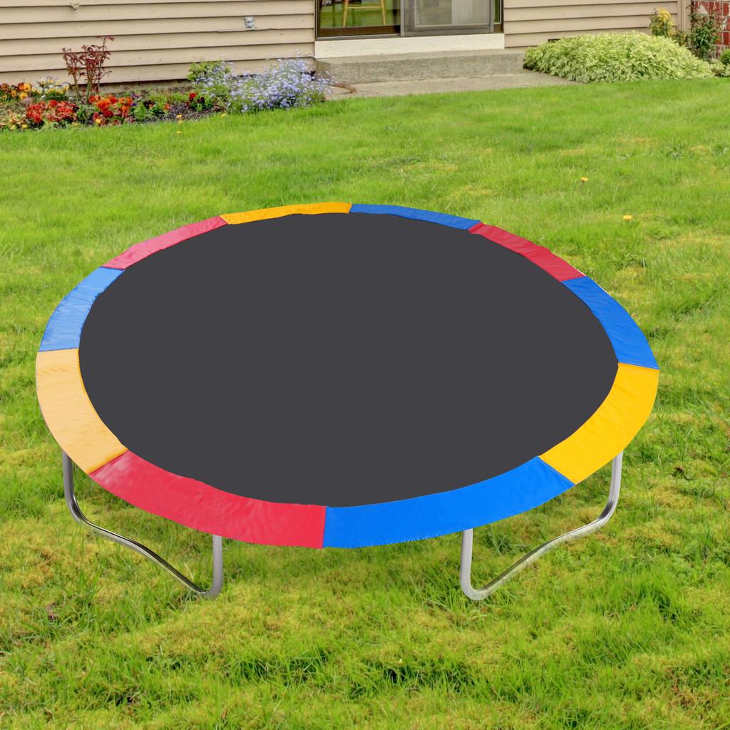 15FT Round Trampoline Replacement Pad, Durable All-Weather PVC Cover w/ Vibrant Color Design, Springs Protector for Backyard Fun