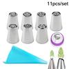7/11Pcs/Set Russian Tulip Icing Piping Nozzles Stainless Steel Flower Cream Pastry Tips Nozzles Cake Decorating Tools