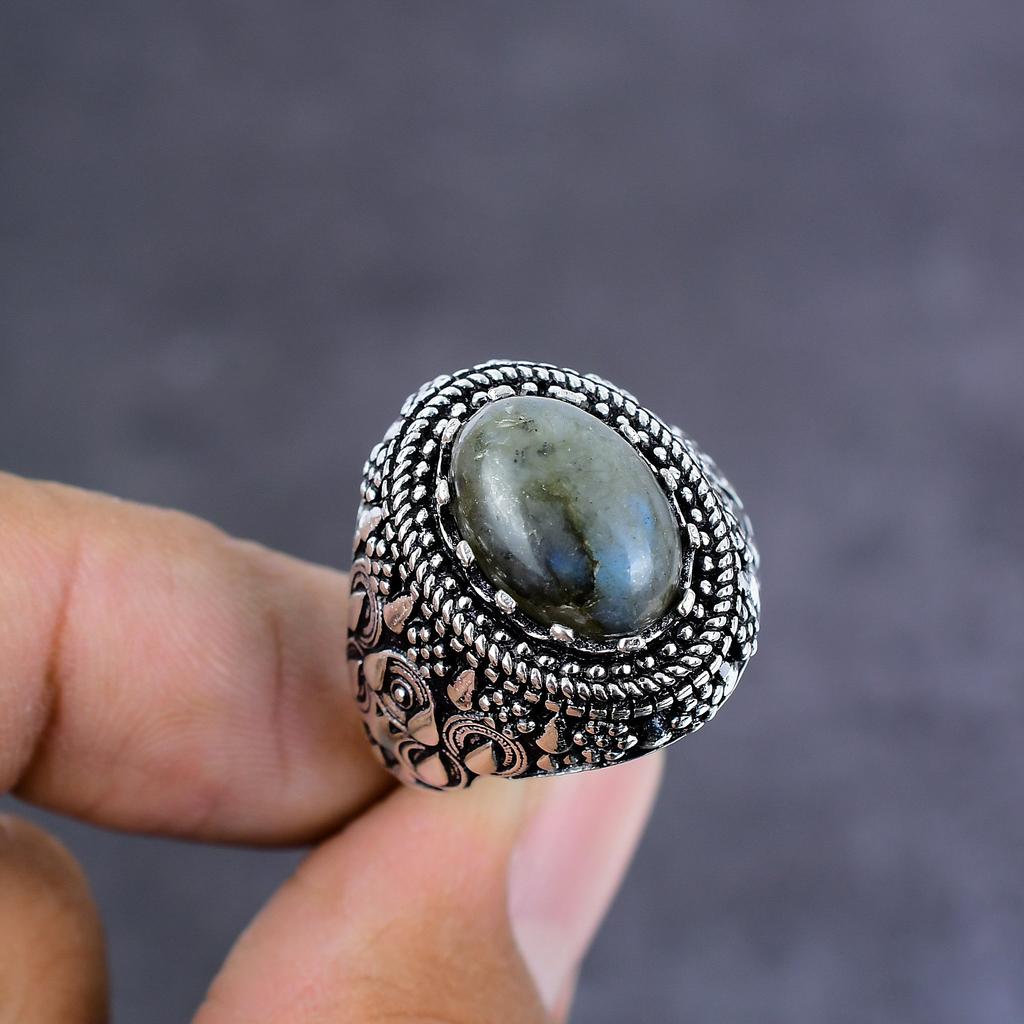 Labradorite Handmade 925 Sterling Silver Jewelry Ring Size 6 Gift For Her D7M61