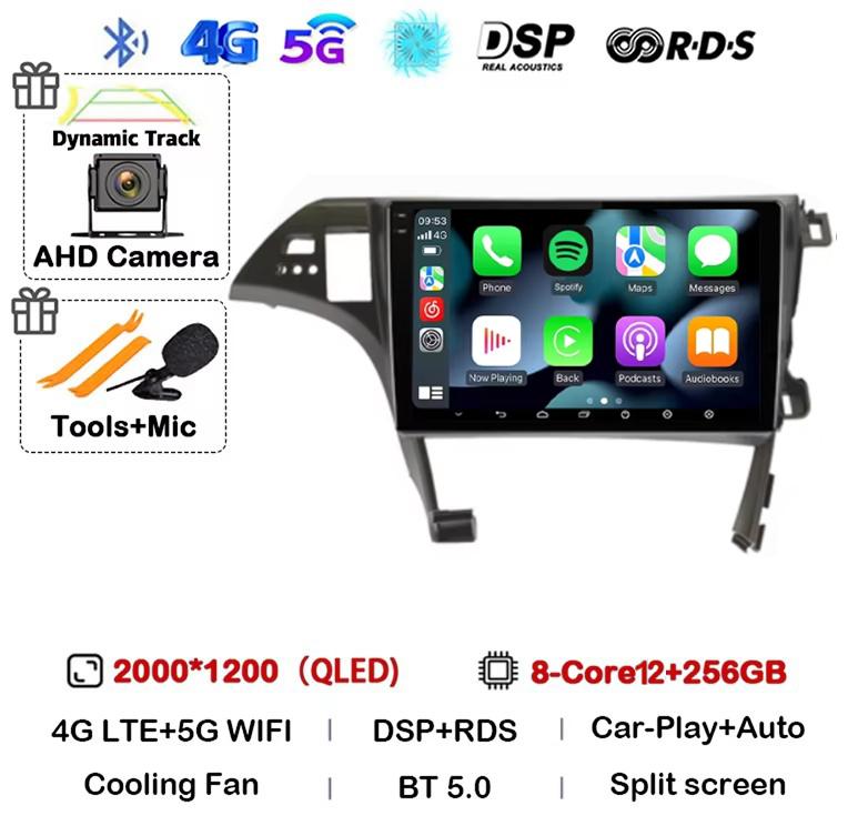 Android 14 Carplay Auto для Toyota Prius XW30 2009 2010 2011 2012 2013 2014 2015 Автомобильный радиоприемник GPS стерео мультимедийный проигрыватель BT DSP