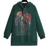 Plus Size Women's Autumn Loose Thin Long Sleeve Plus Fleece Thick New All In One Hoodie