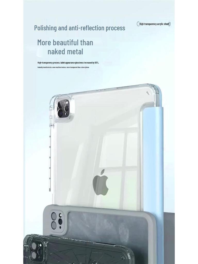 Защитный чехол для Samsung Galaxy Tab S9: 3+Y Сгиб, Прозрачный акрил, Полное покрытие