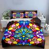 Colorful Floral Glass Art Set Soft Comfortable Duvet Cover Bedding Set Included 1*Duvet Cover & 2*Pillowcases gift