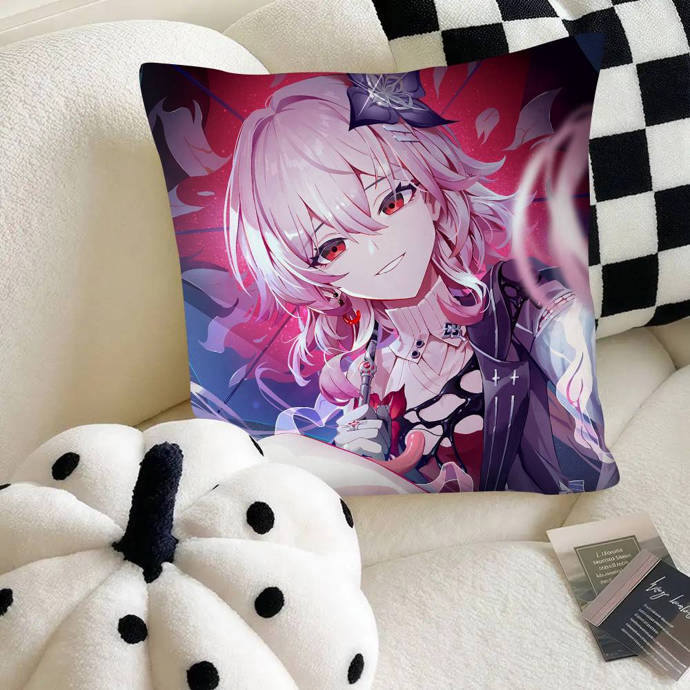 Evernight Милая девушка Чехол для подушки Honkai Star Rail Квадратная подушка Спальня Диван Досуг Комфортная подушка Автомобиль Украшение для дома