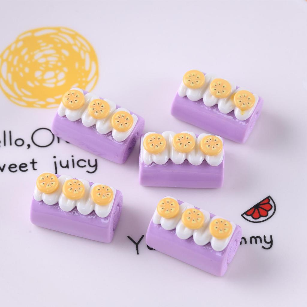 DIY Cream Glue Keychain Pendant: Handmade Resin Cake Roll Simulation Accessory