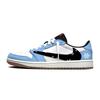 Travis Scott x Air Jordan 1 Ice Origin Crushed Snow 7.0 Low Нескользящие Низкие Винтажные Баскетбольные Кроссовки DZ4137-700(Команда1897-)