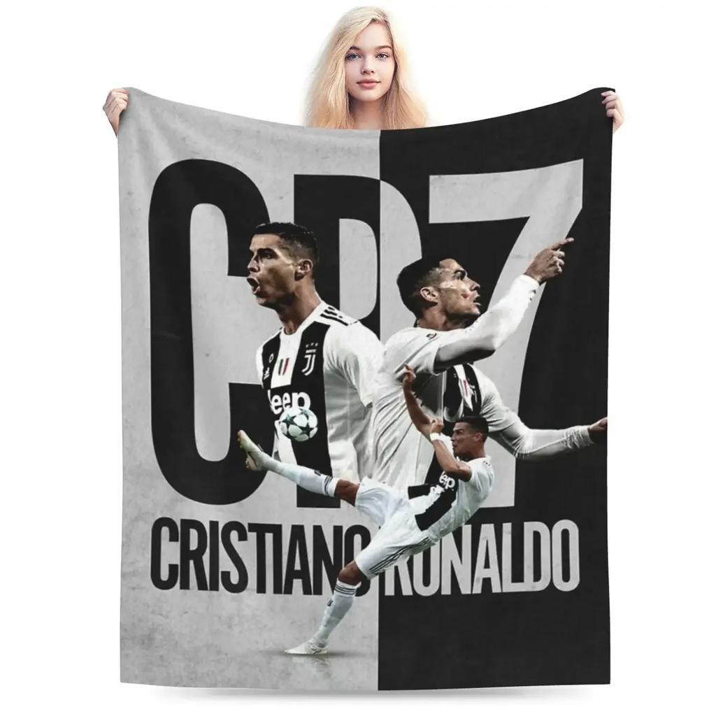 CR7 Cristiano Blanket Soft Warm Flannel Throw Blanket Bedspread for Bed Living Room Picnic Travel Home Sofa