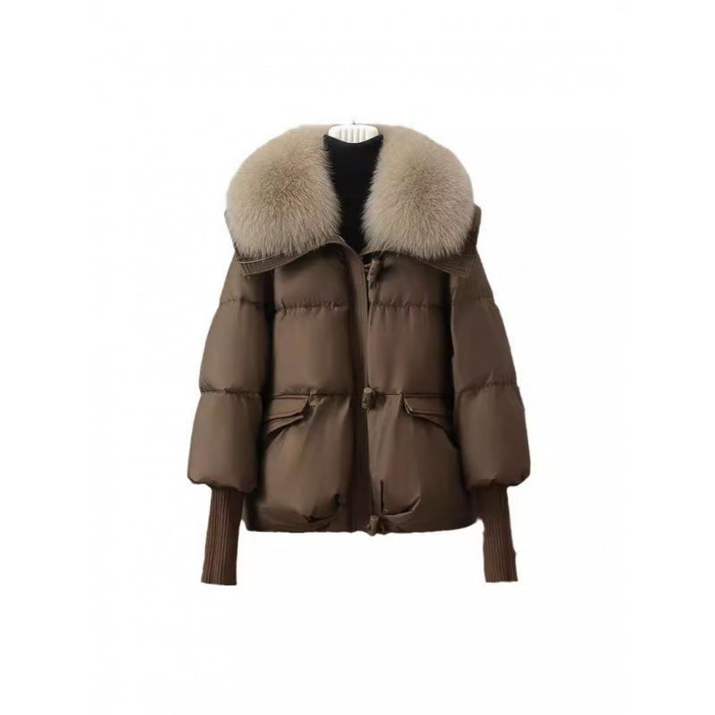 Зимняя новая пуховая хлопковая одежда женская короткая свободная хлопковая одежда женская с большим меховым воротником утолщенная хлопковая куртка