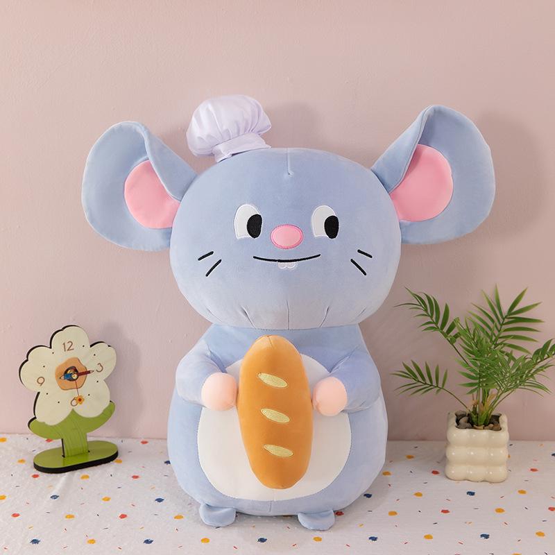 Chef Mouse Doll Plush Toy Stealing Mouse Doll Bread Mouse Long Pillow Gift