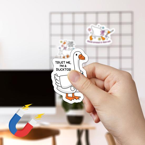 12 шт. Магнит на холодильник "Глупый гусь" для дома, офиса, кухни, шкафчика, холодильника, ПВХ, водонепроницаемый, мультяшный