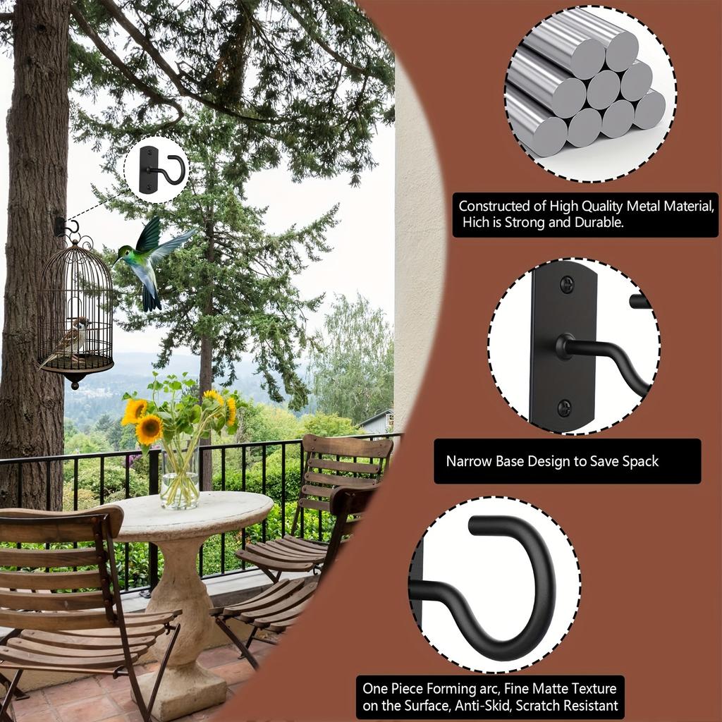 2.5 Inch Hanging Plant Ceiling Hook, Wall-mounted Clothes Hanger Plant Hook, Plant Wall Hook, Wind Chime, Indoor and Outdoor Decoration Hook