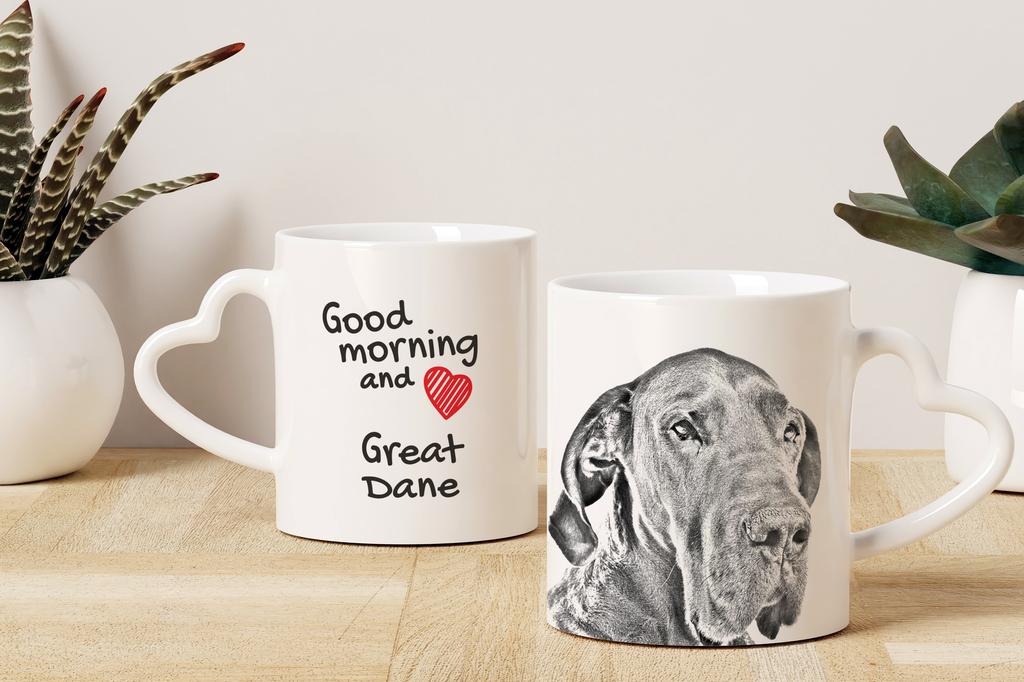 Great Dane I - cup with a dog, adorable cup with a heart-shaped handle, universal gift from the Art-Dog brand